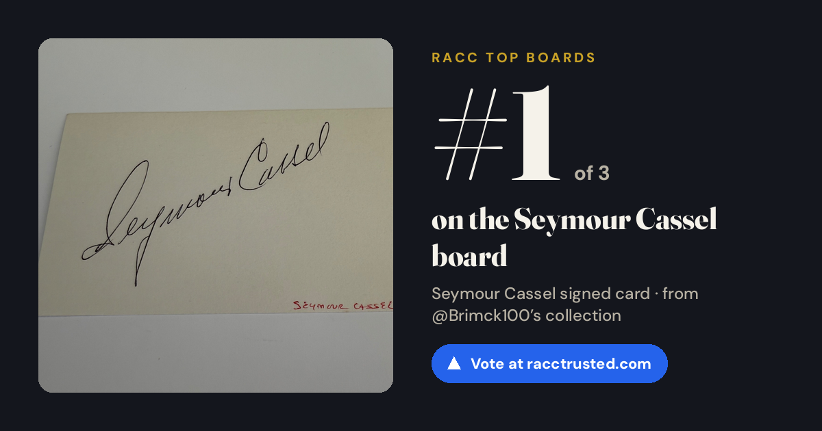 Share card: #1 of 3 on the Seymour Cassel board