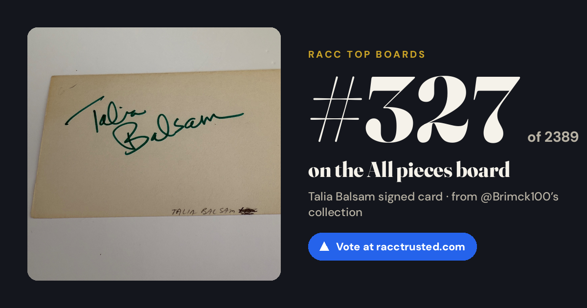 Share card: #327 of 2389 on the All pieces board