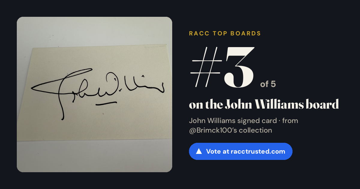 Share card: #3 of 5 on the John Williams board