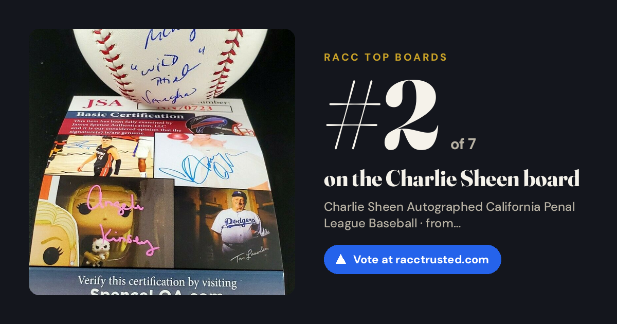 Share card: #2 of 7 on the Charlie Sheen board