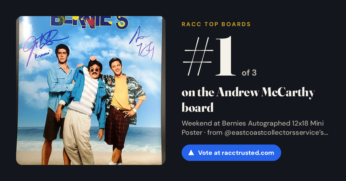Share card: #1 of 3 on the Andrew McCarthy board