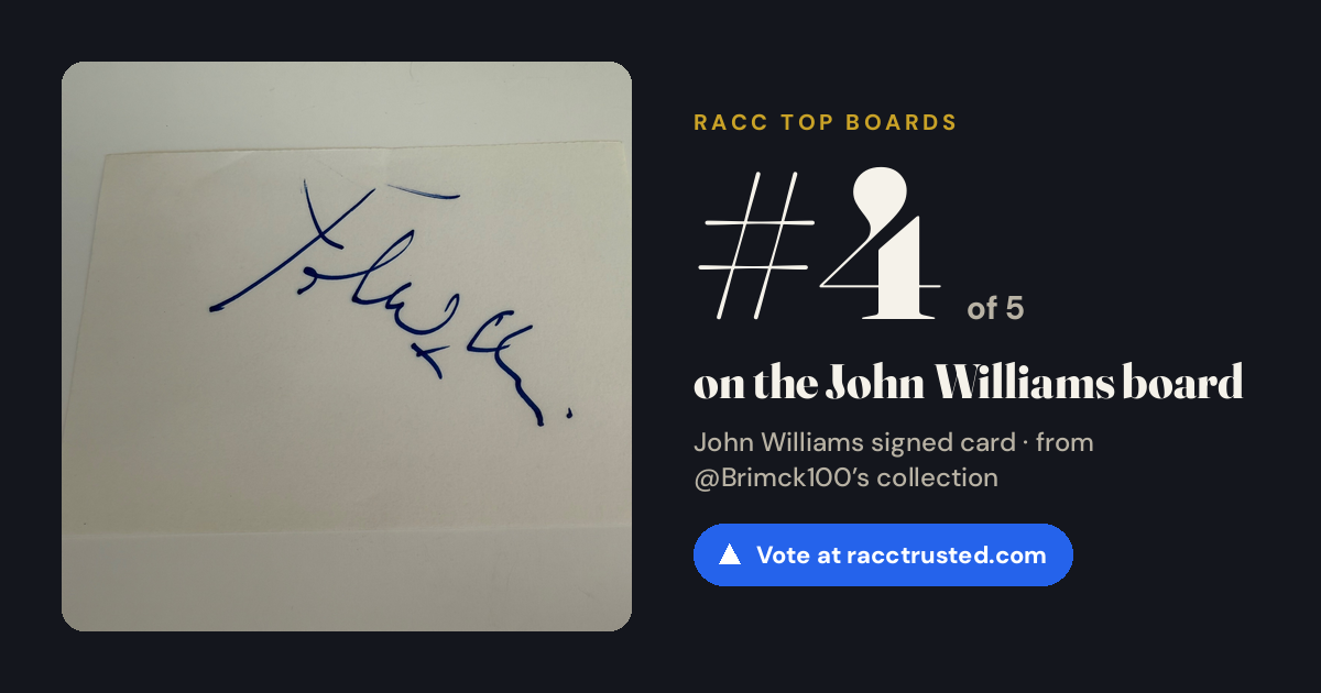 Share card: #4 of 5 on the John Williams board