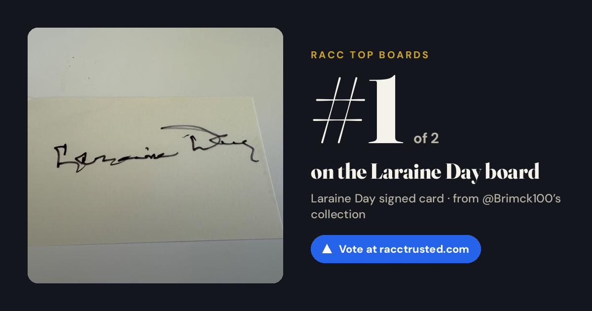 Share card: #1 of 2 on the Laraine Day board