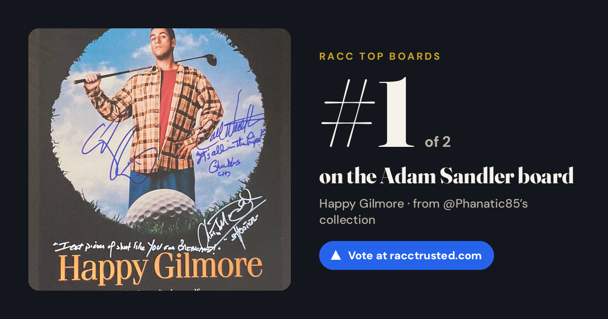 Share card: #1 of 2 on the Adam Sandler board