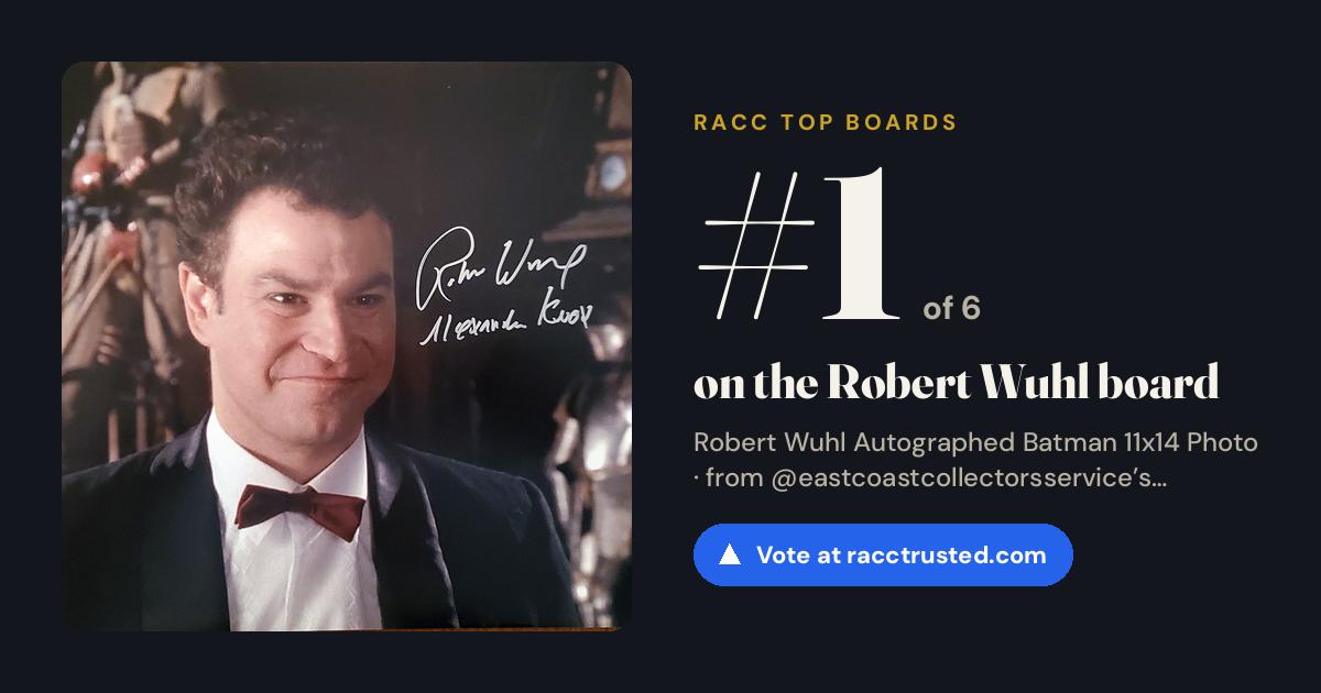 Share card: #1 of 6 on the Robert Wuhl board