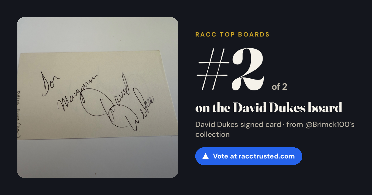 Share card: #2 of 2 on the David Dukes board