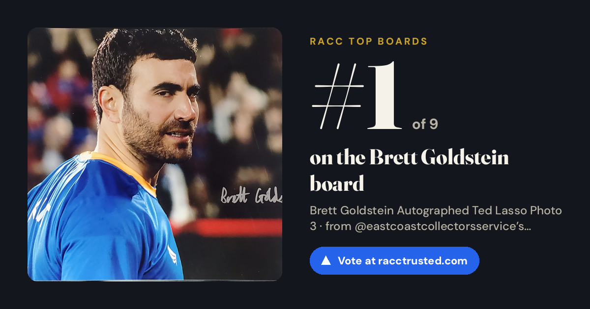Share card: #1 of 9 on the Brett Goldstein board