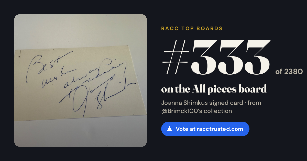 Share card: #333 of 2380 on the All pieces board
