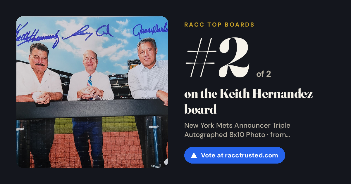 Share card: #2 of 2 on the Keith Hernandez board