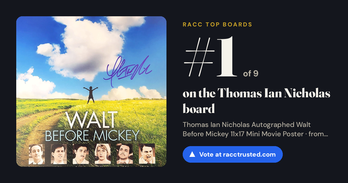 Share card: #1 of 9 on the Thomas Ian Nicholas board