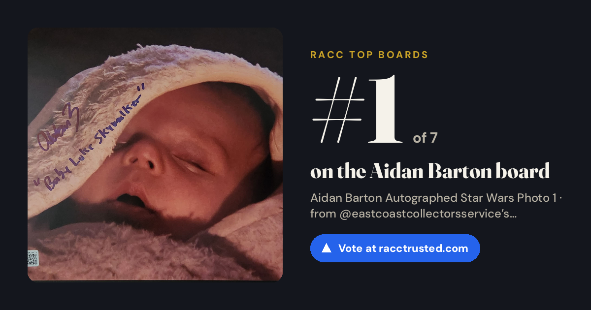 Share card: #1 of 7 on the Aidan Barton board
