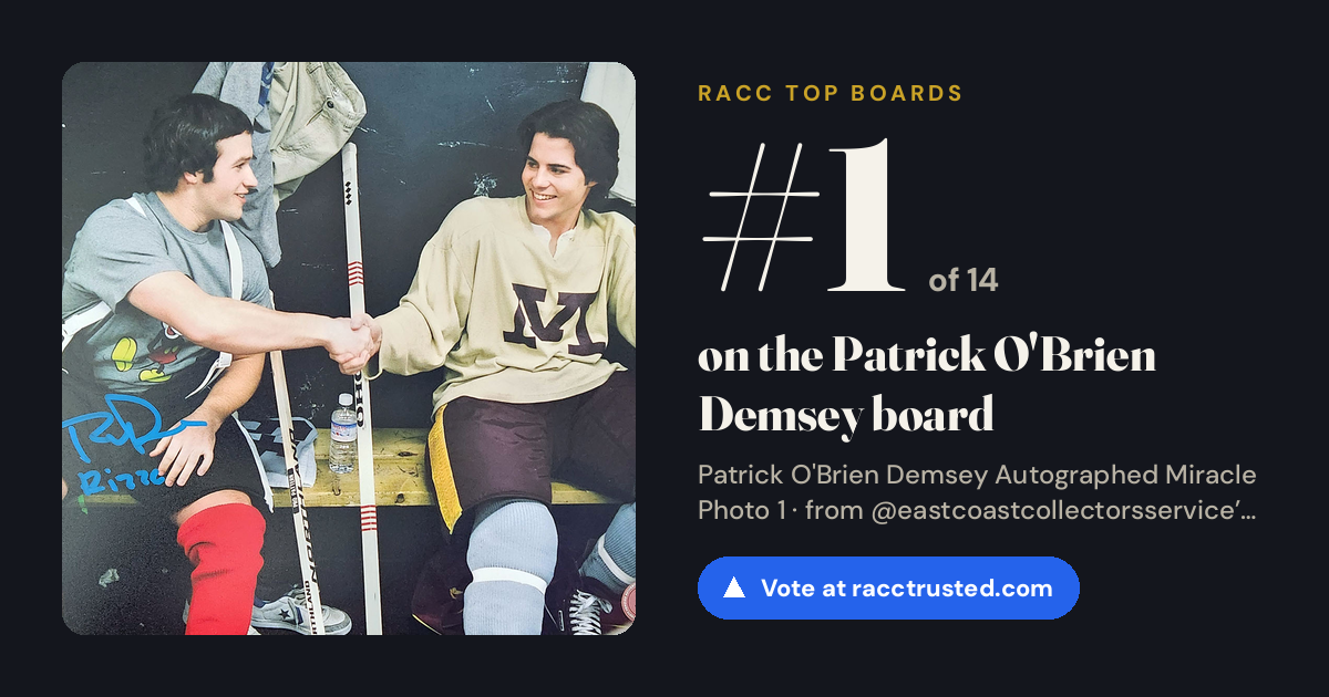 Share card: #1 of 14 on the Patrick O'Brien Demsey board