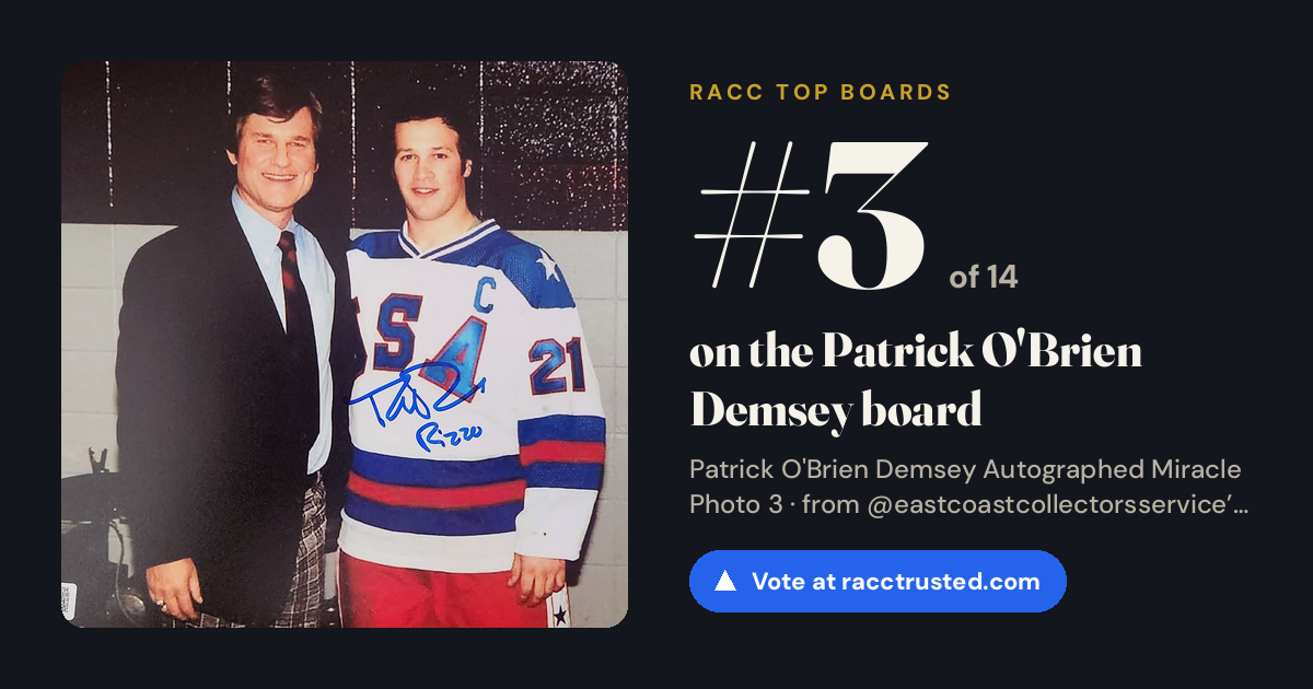 Share card: #3 of 14 on the Patrick O'Brien Demsey board