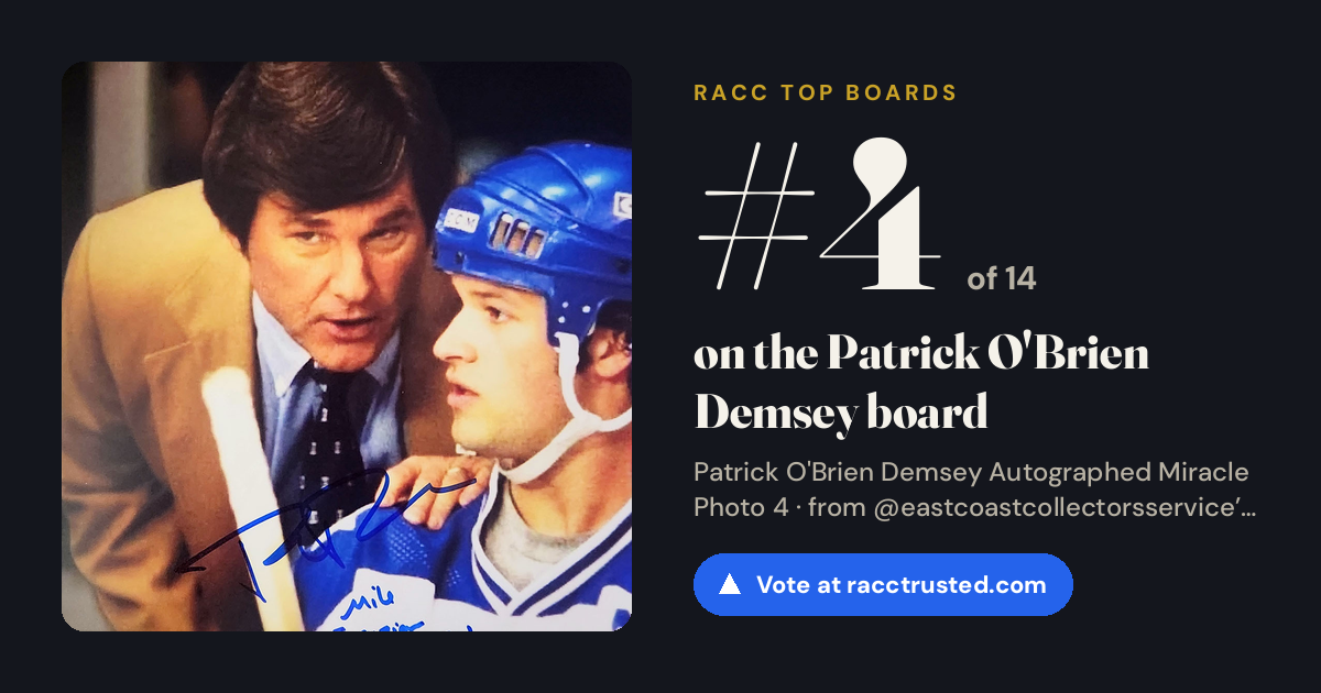 Share card: #4 of 14 on the Patrick O'Brien Demsey board