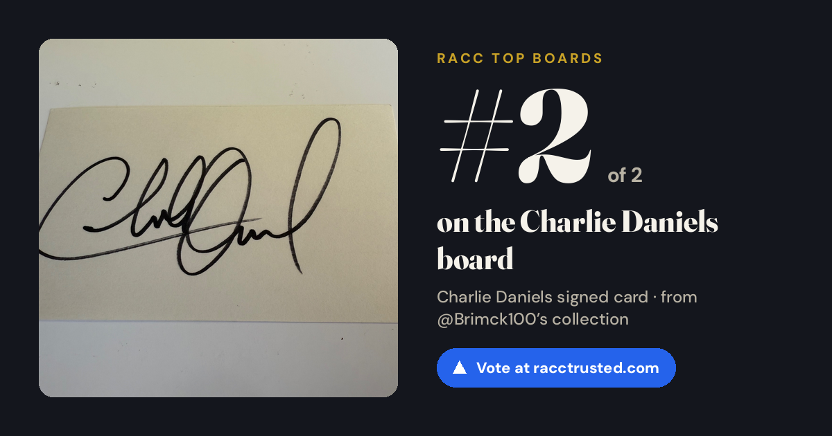 Share card: #2 of 2 on the Charlie Daniels board