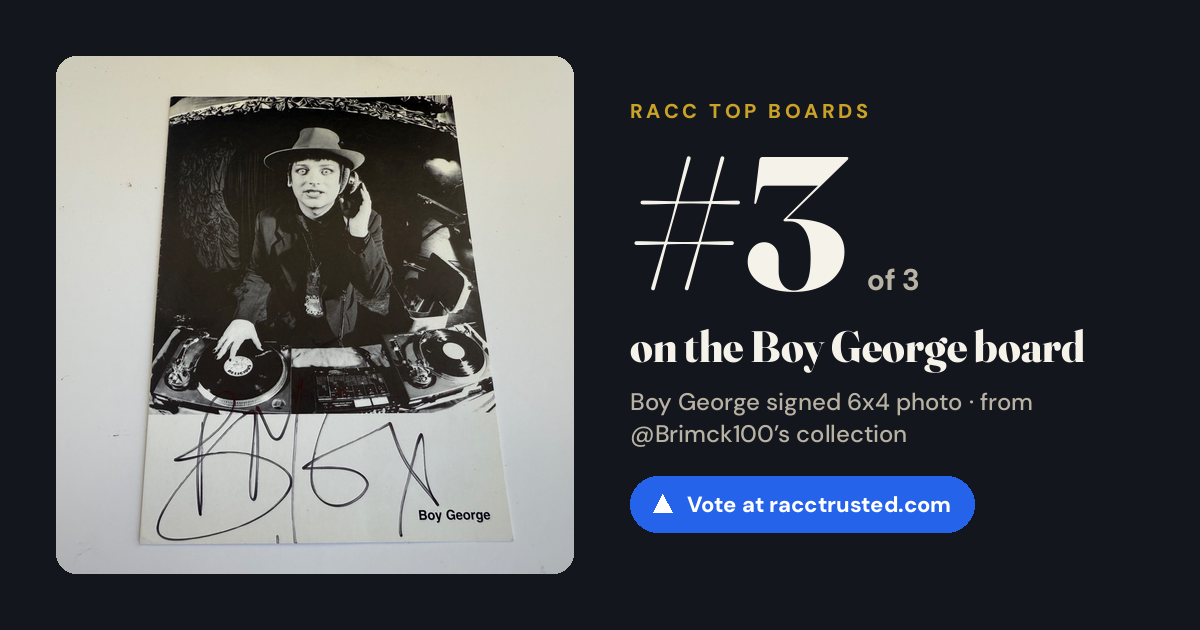 Share card: #3 of 3 on the Boy George board