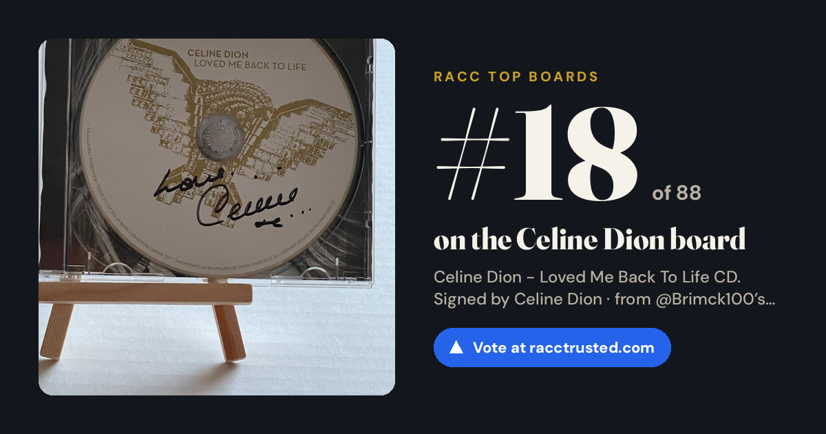 Share card: #18 of 88 on the Celine Dion board
