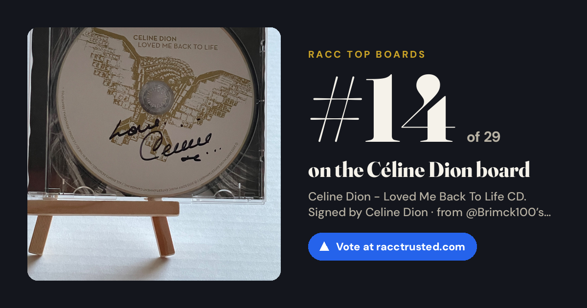 Share card: #14 of 26 on the Céline Dion board