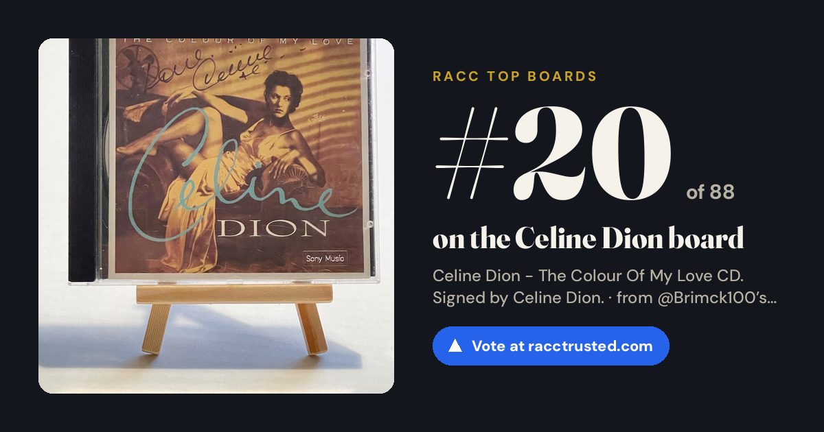 Share card: #20 of 88 on the Celine Dion board