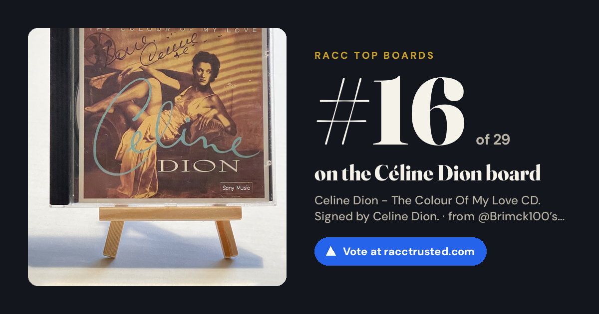 Share card: #16 of 26 on the Céline Dion board
