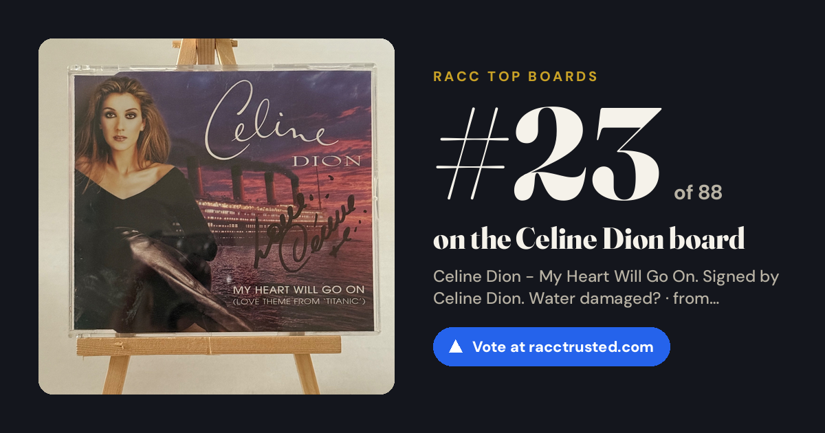 Share card: #23 of 88 on the Celine Dion board