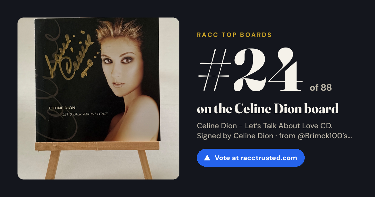 Share card: #24 of 88 on the Celine Dion board