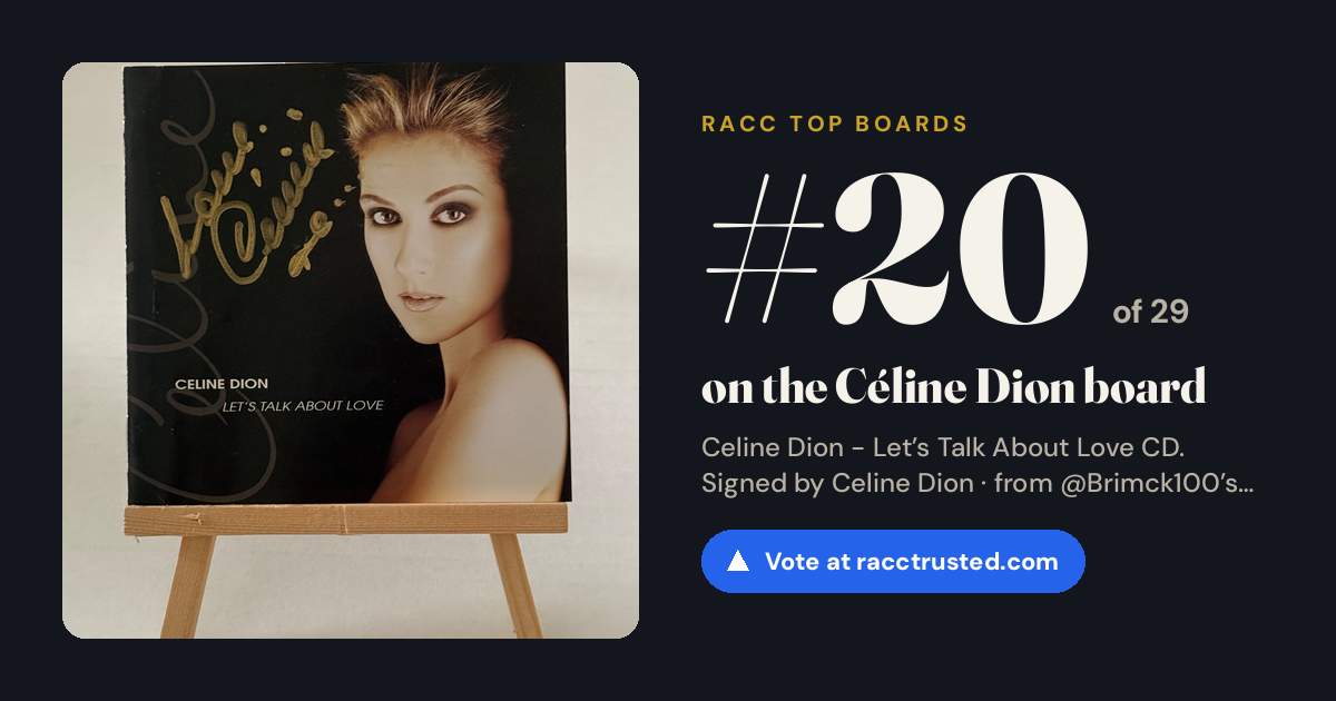 Share card: #20 of 26 on the Céline Dion board