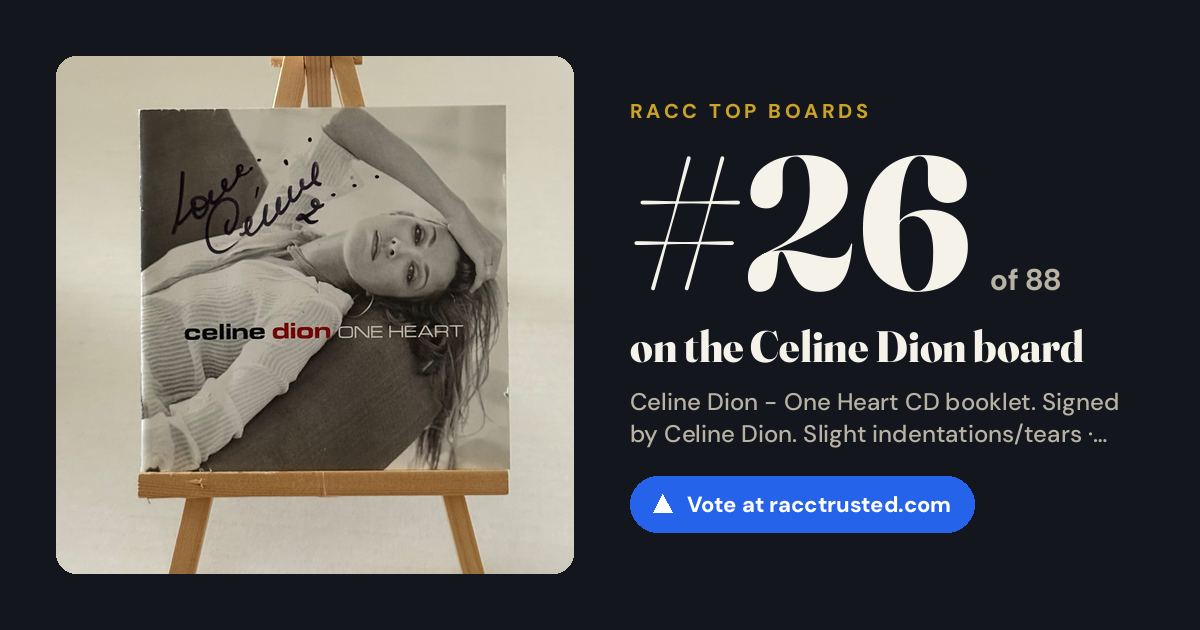 Share card: #26 of 88 on the Celine Dion board