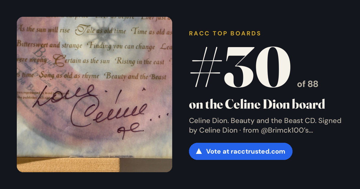Share card: #30 of 88 on the Celine Dion board