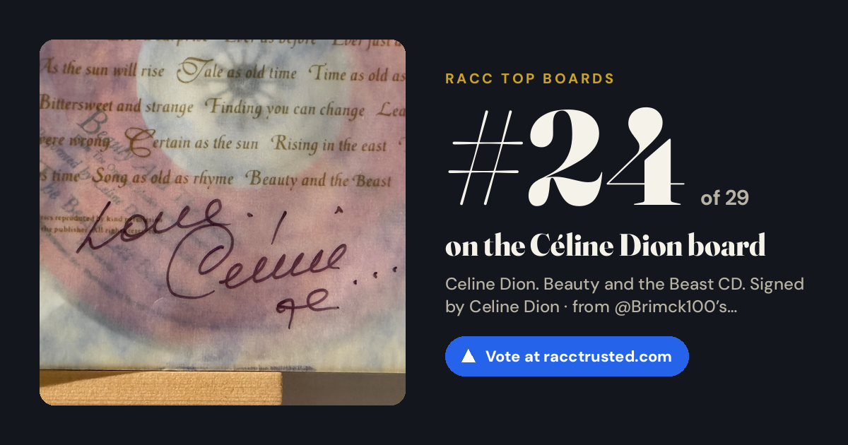 Share card: #24 of 29 on the Céline Dion board
