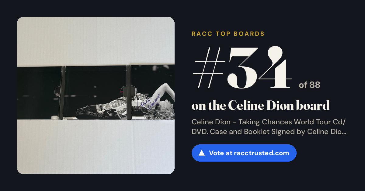 Share card: #34 of 88 on the Celine Dion board