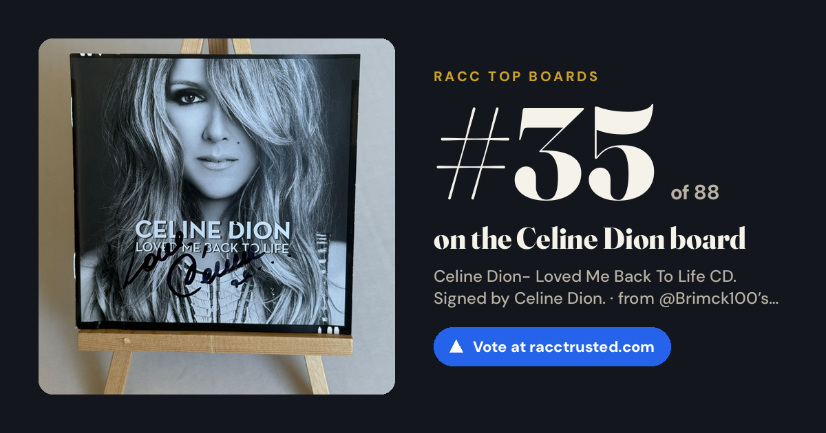 Share card: #35 of 88 on the Celine Dion board
