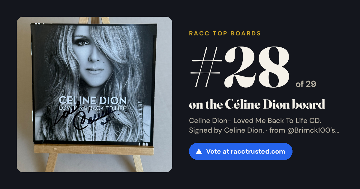 Share card: #28 of 29 on the Céline Dion board