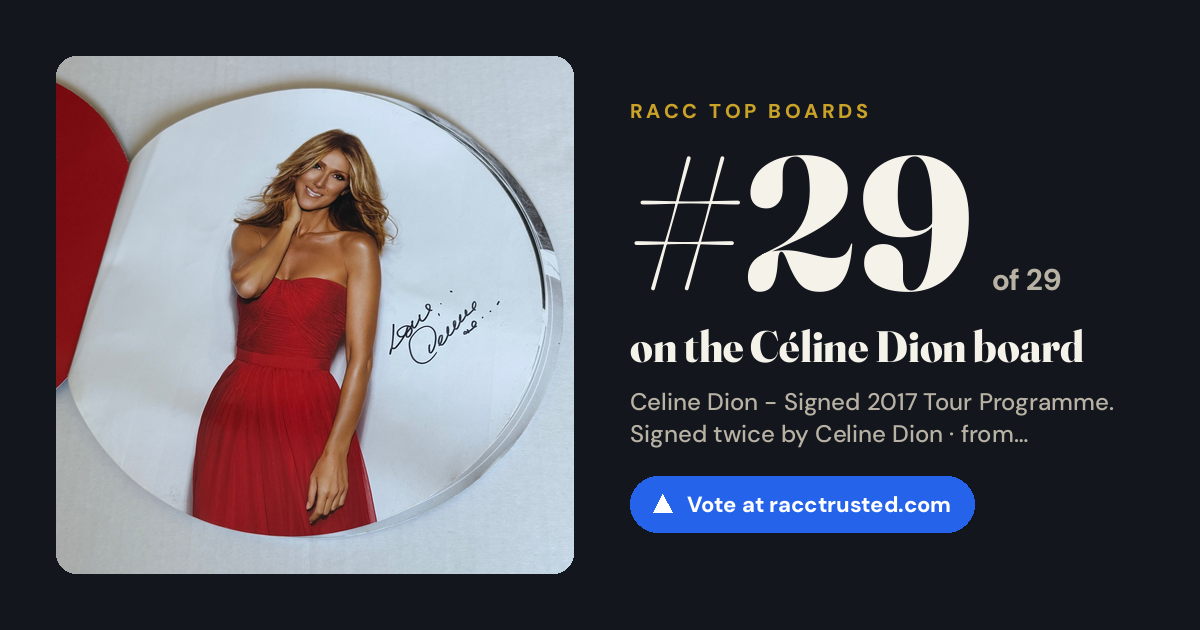 Share card: #29 of 29 on the Céline Dion board