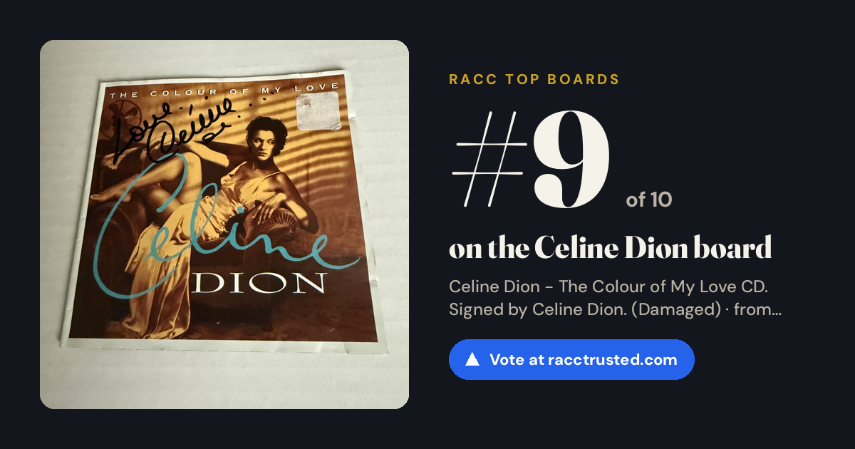 Share card: #9 of 10 on the Celine Dion board