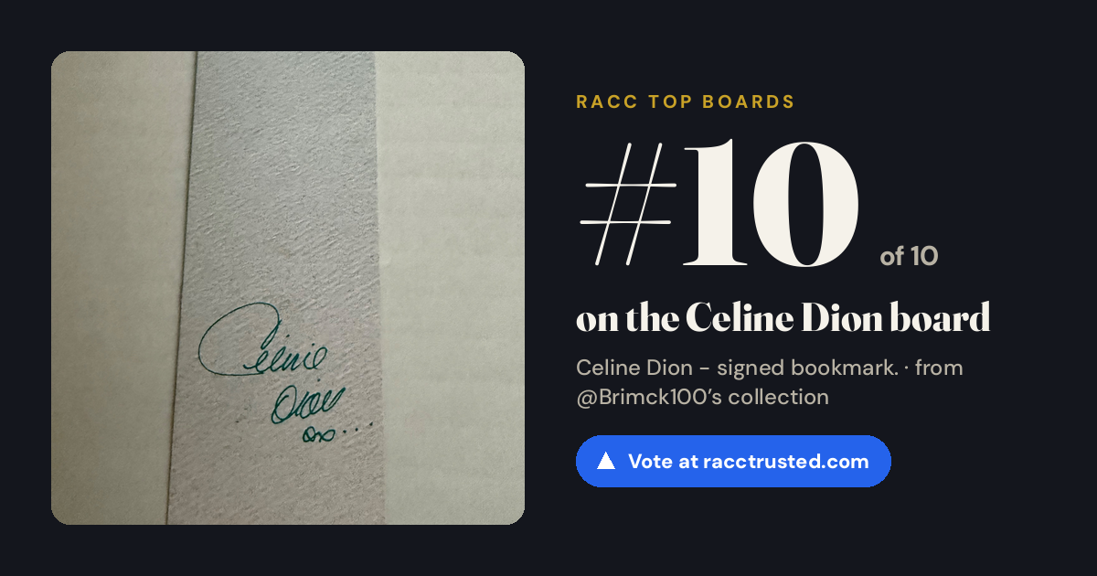 Share card: #10 of 10 on the Celine Dion board
