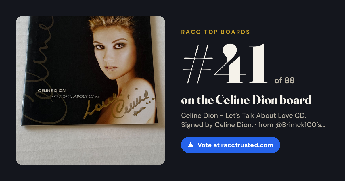 Share card: #41 of 88 on the Celine Dion board