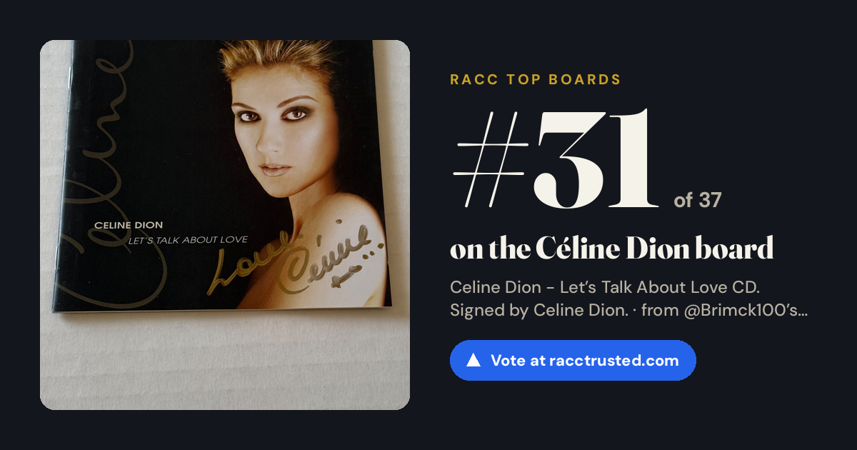 Share card: #31 of 37 on the Céline Dion board