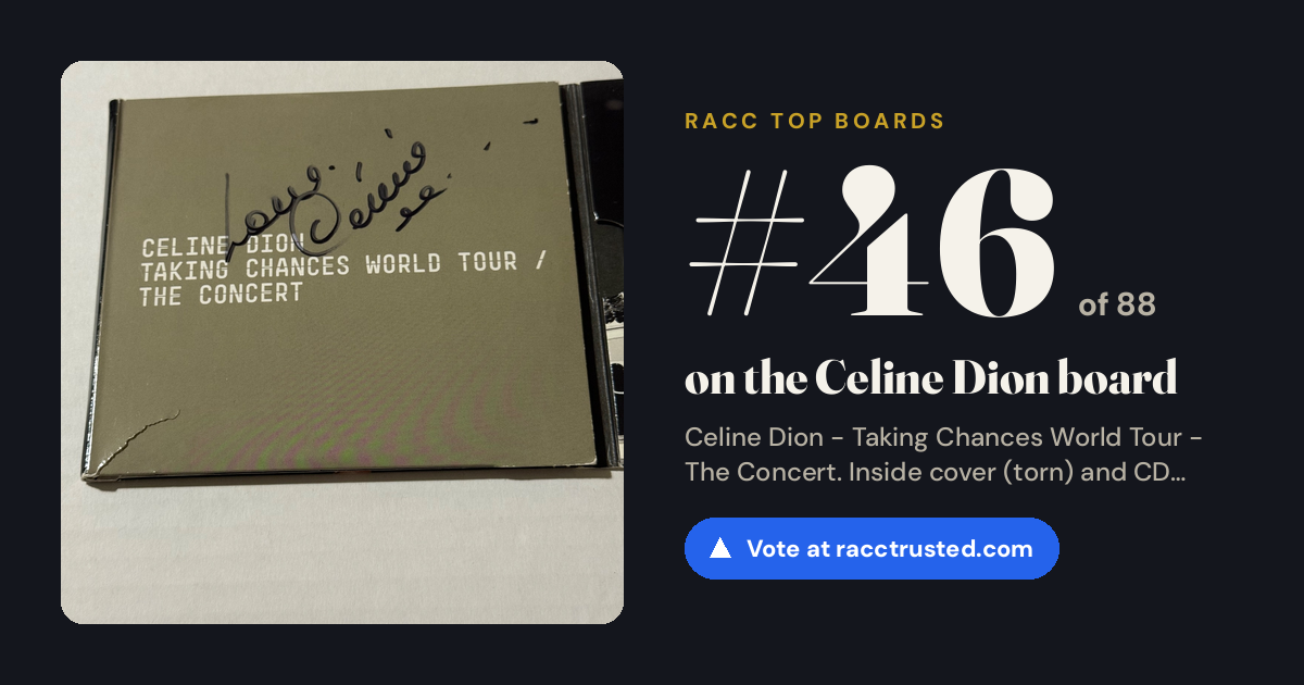 Share card: #46 of 88 on the Celine Dion board