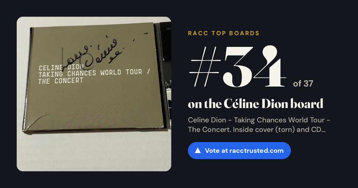 Share card: #34 of 37 on the Céline Dion board