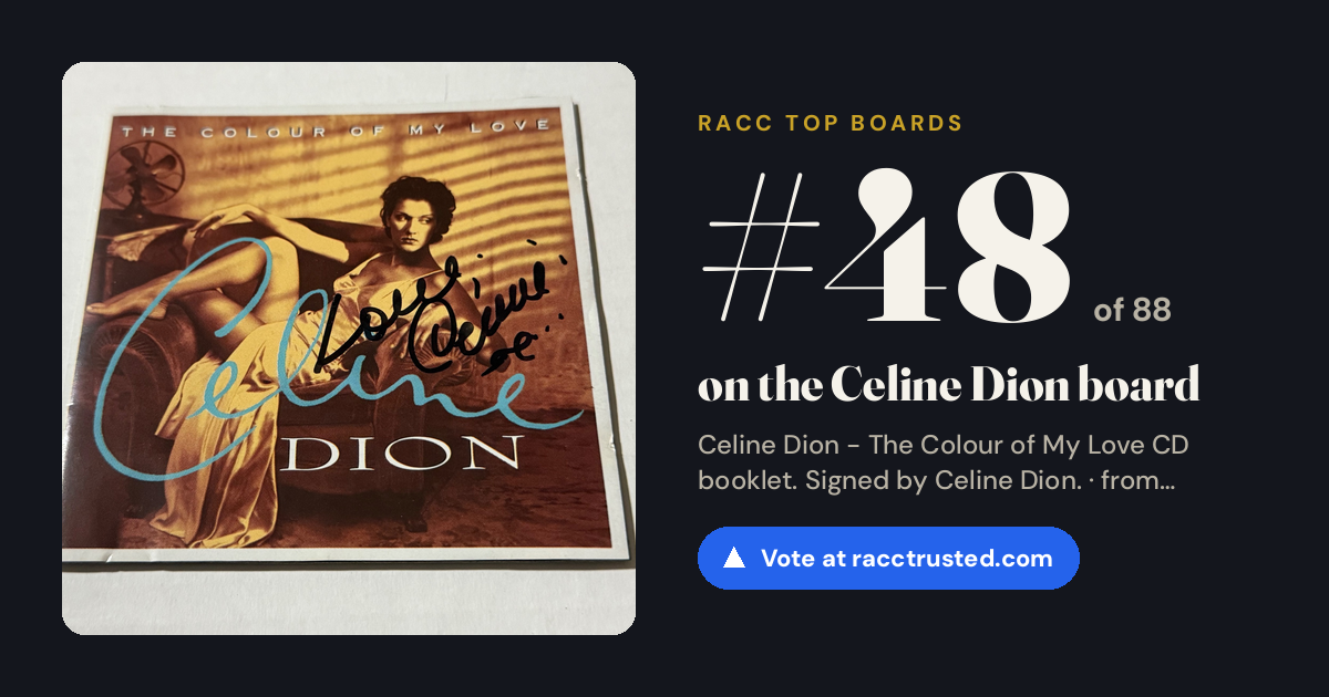 Share card: #48 of 88 on the Celine Dion board