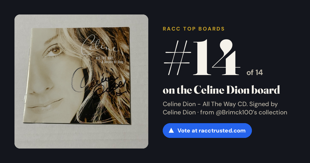 Share card: #14 of 14 on the Celine Dion board