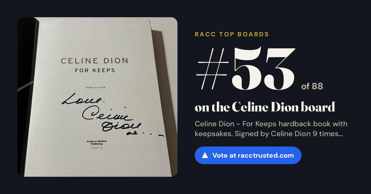Share card: #53 of 88 on the Celine Dion board