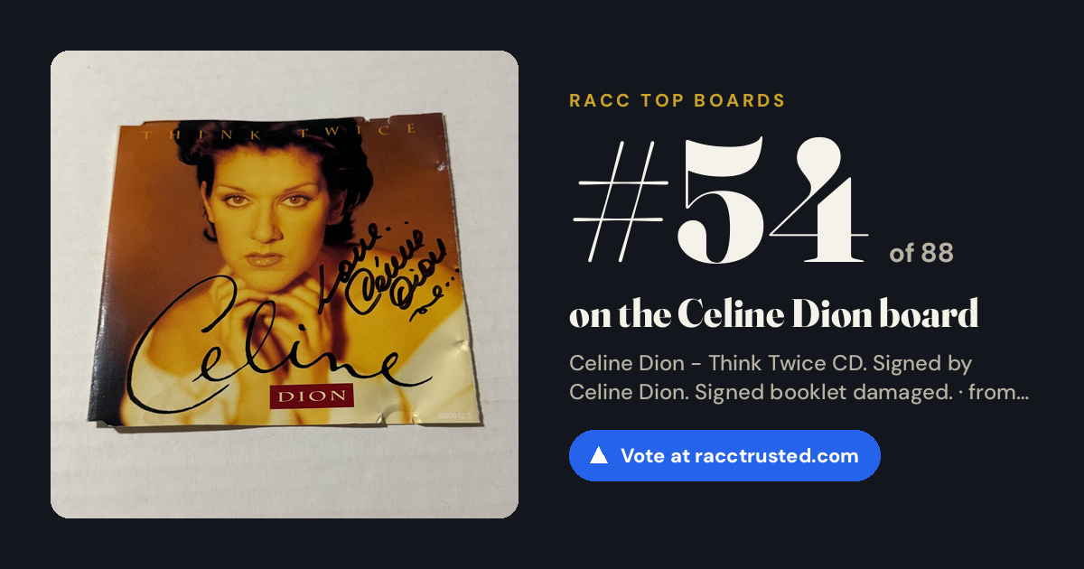 Share card: #54 of 88 on the Celine Dion board
