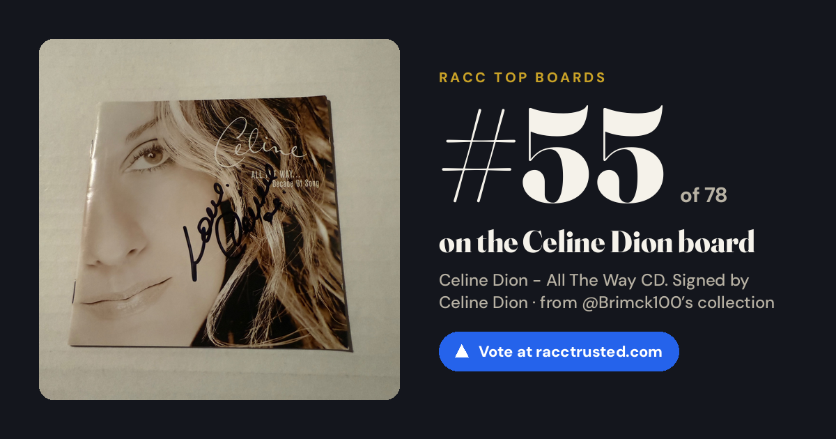 Share card: #55 of 78 on the Celine Dion board