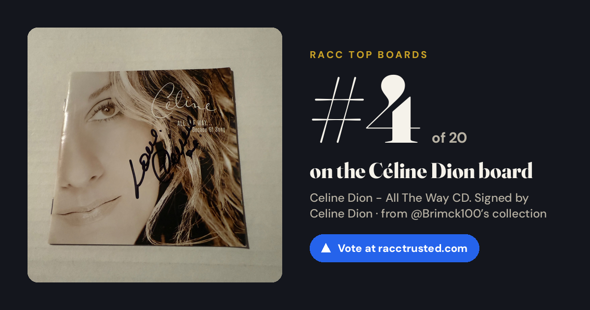 Share card: #4 of 20 on the Céline Dion board