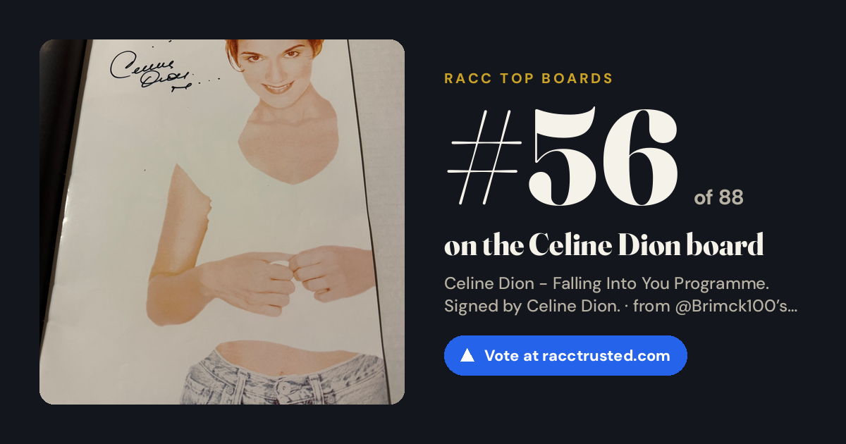 Share card: #56 of 88 on the Celine Dion board