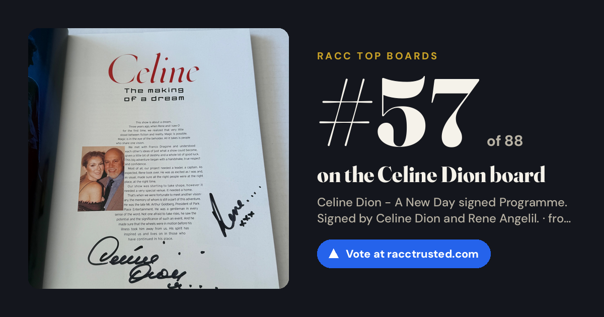 Share card: #57 of 88 on the Celine Dion board
