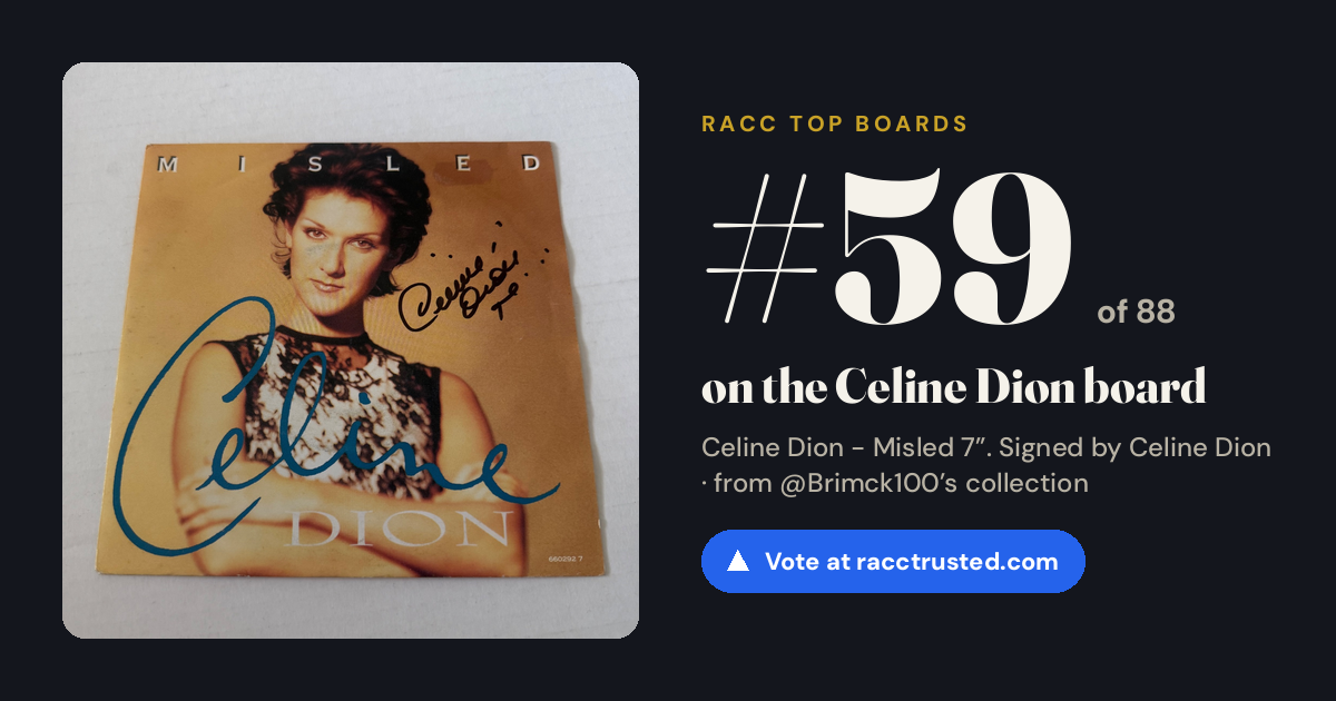 Share card: #59 of 88 on the Celine Dion board