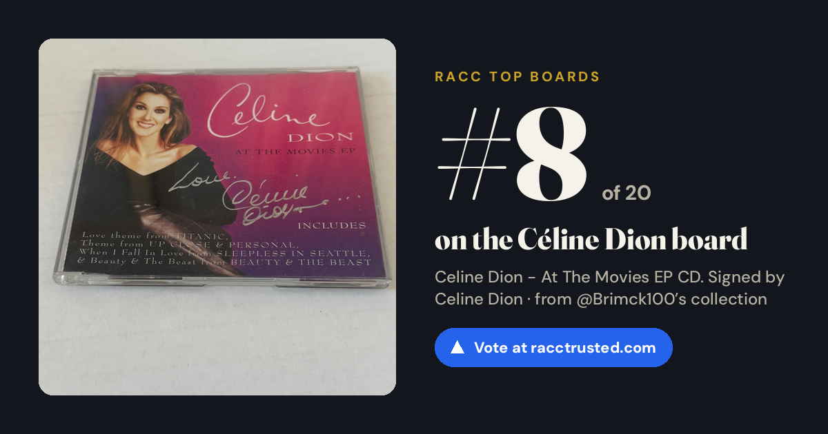 Share card: #8 of 20 on the Céline Dion board